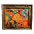 Original Abstract Painting on Canvas by Serg Graff "Cheese", Coa, Gold Frame For Sale