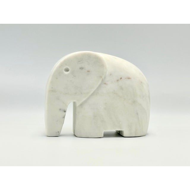 1990s Postmodern Marble Indian Elephant Figurine, 1990s For Sale - Image 5 of 11