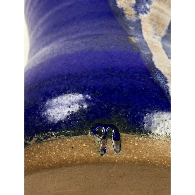 Paint Artisan Vintage Cobalt Drip Vase For Sale - Image 7 of 13