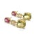 Bochic “Orient” Lemon Quartz, Rhodorite & Topaz Earrings Set 18K Gold & Silver Natural oval shape Rose Wine Rhodorite - 3...