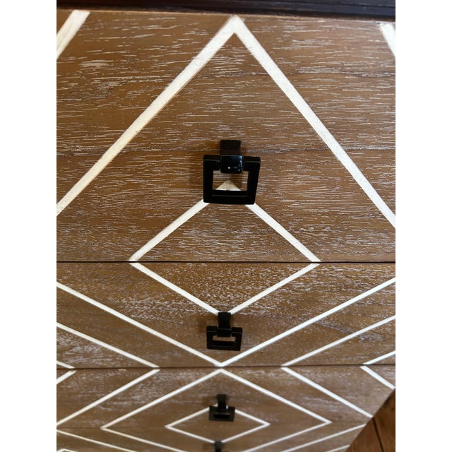 Cerused Wood and Inlaid Geometric Pattern Chest of Drawers For Sale - Image 4 of 13