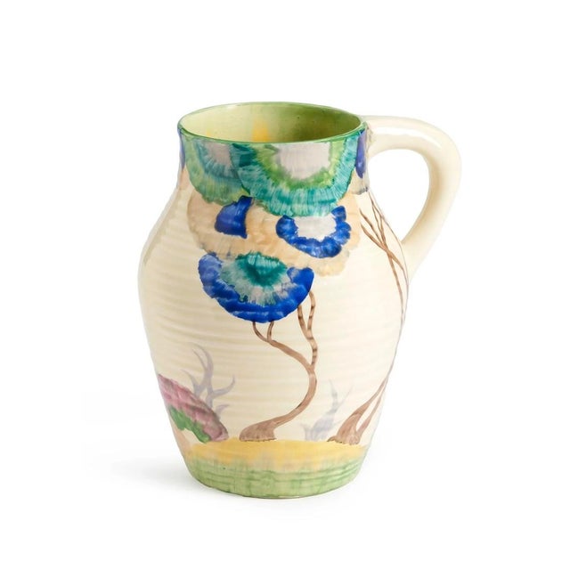CLARICE CLIFF (1899-1972) "RHODANTHE" PATTERN LOTUS JUG Burslem, England Late 1930s Ink stamp mark "Hand Painted Bizarre...