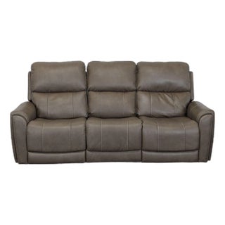 Flexsteel Carter 3-Seat Power Reclining Sofa - Brown Leather, Modern Comfort For Sale