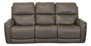 Flexsteel Carter 3-Seat Power Reclining Sofa - Brown Leather, Modern Comfort
