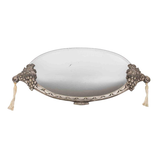 Vintage Jugendstil Wall Mirror in Metal and Glass, Early 20th Century For Sale