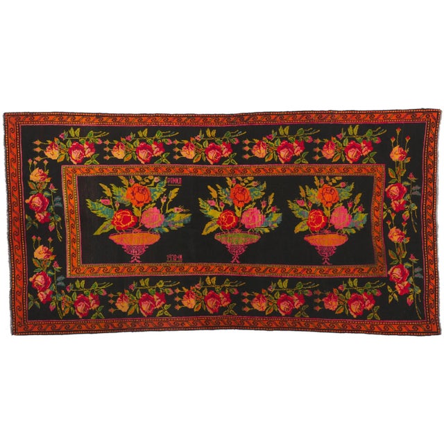 Early 20th Century Antique Caucasian Karabakh Rug, 04'03 X 08'03 For Sale - Image 10 of 10