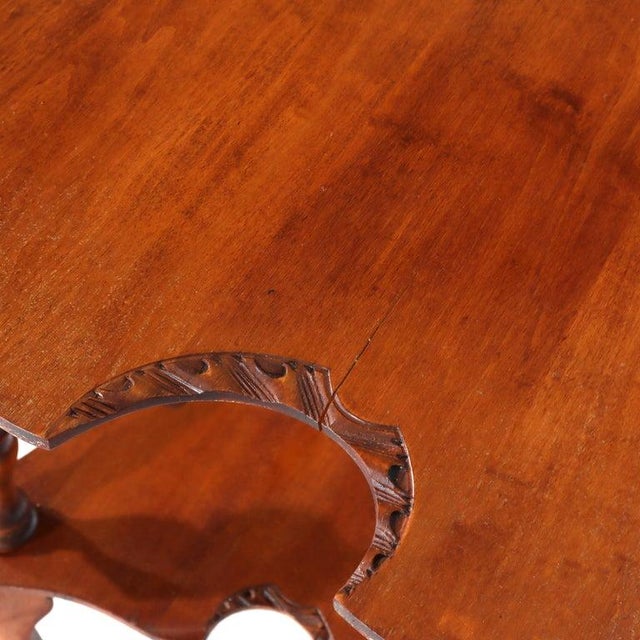 Traditional Antique Carved Mahogany Painter’s Palette Parlor Table With Carved Scrolls C1890 For Sale - Image 3 of 18