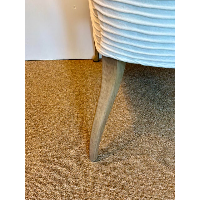 2020s Baker Modern White Pleated Palace Slipper Chairs Pair For Sale - Image 5 of 7