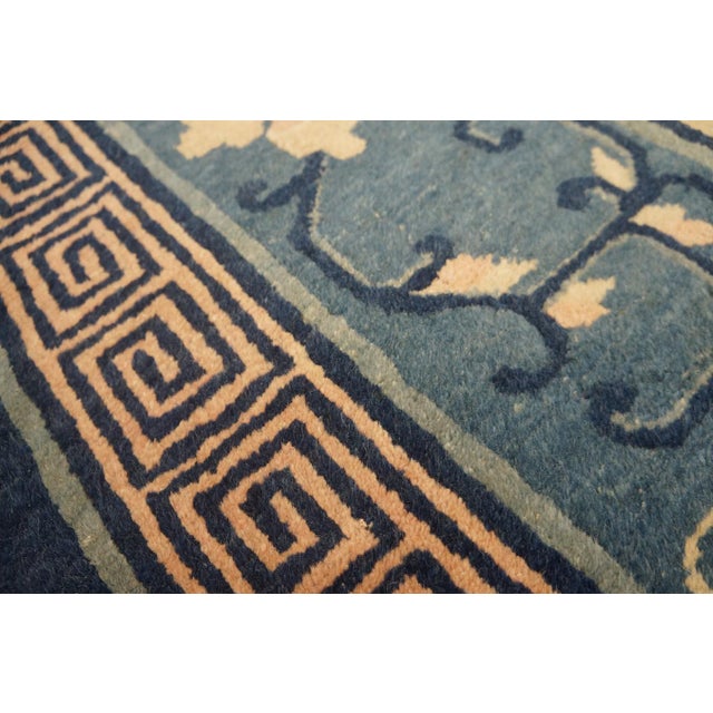 1920s Beige Floral Medallion Art Deco Antique Chinese Peking Rug 9' X 11'7'' Wool Carpet For Sale - Image 12 of 17