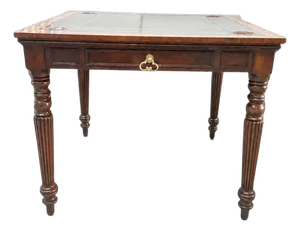 Maitland-Smith Leather Inset Mahogany Game Table