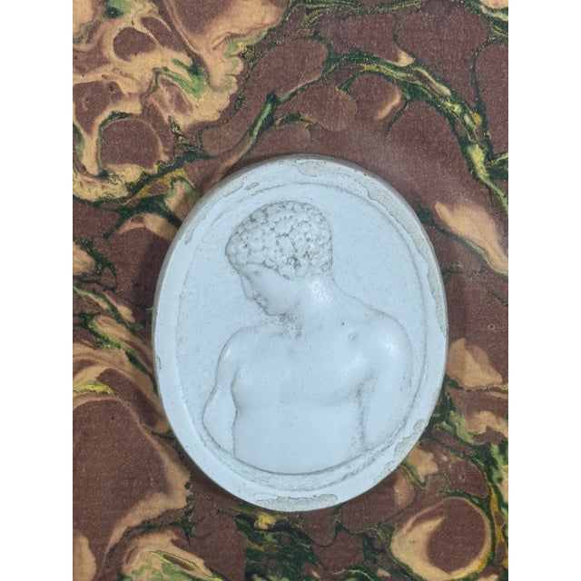 Antique Neoclassical Intaglio Relief of Antinous, Framed For Sale - Image 4 of 5