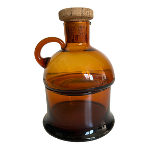 1960s Midcentury Amber Glass Sugar & Creamer Set
