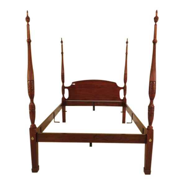 Henkel Harris Queen Cherry Rice Carved Poster Bed Chairish