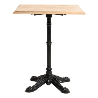 Cast Iron Bistro Table with Oak Top, Antique, France, 20th Century For Sale