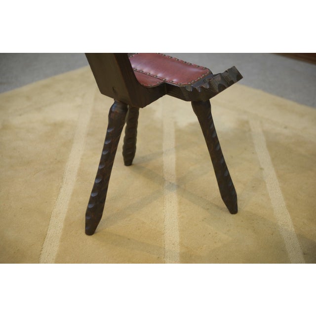 1950s Brutalist Tripod Stools in Pine, 1950s, Set of 2 For Sale - Image 5 of 9