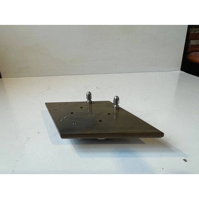 Machine Age Desk Sculpture in Bronze & Steel, 1930s For Sale - Image 4 of 5