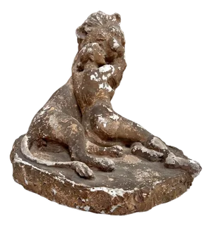 Octave Galliard-Sansonetti, Una and the Lion Sculpture, 1903, Plaster with Terracotta Finish