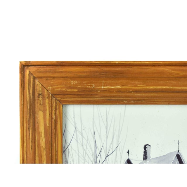 1996 Watercolor Winter Landscape Painting by T.Haverfield - Framed For Sale - Image 6 of 7