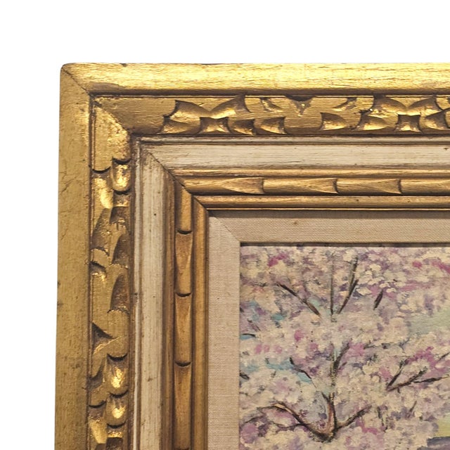 Pair Signed M. Clark Coastal Landscape Oil Paintings in Carved Gilt Frames 18.5" For Sale - Image 4 of 17