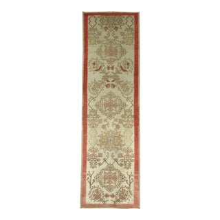 Zabihi Collection Floral Narrow Vintage Turkish Anatolian Runner For Sale