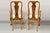 Vintage Queen Anne Style Italian Burl Wood Marquetry Inlay Arm Chairs - A Pair For Sale - Image 10 of 12