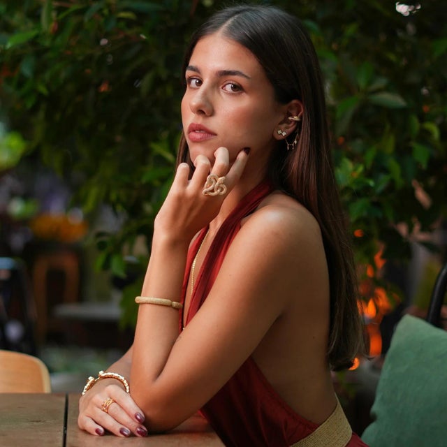 Gold Majestic Diamond Snake Chunky Adjustable Ring, Size 4 For Sale - Image 8 of 9