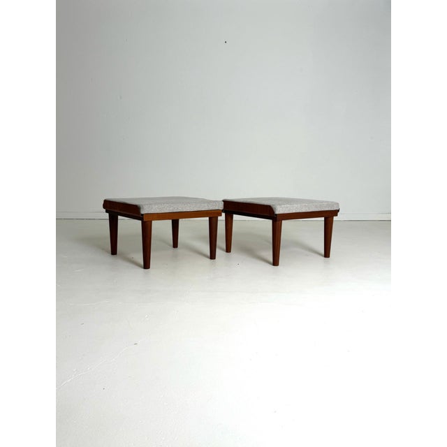 Danish Teak Stools, Pair – 1960s A stylish pair of Danish teak stools from the 1960s. The design is beautifully balanced,...