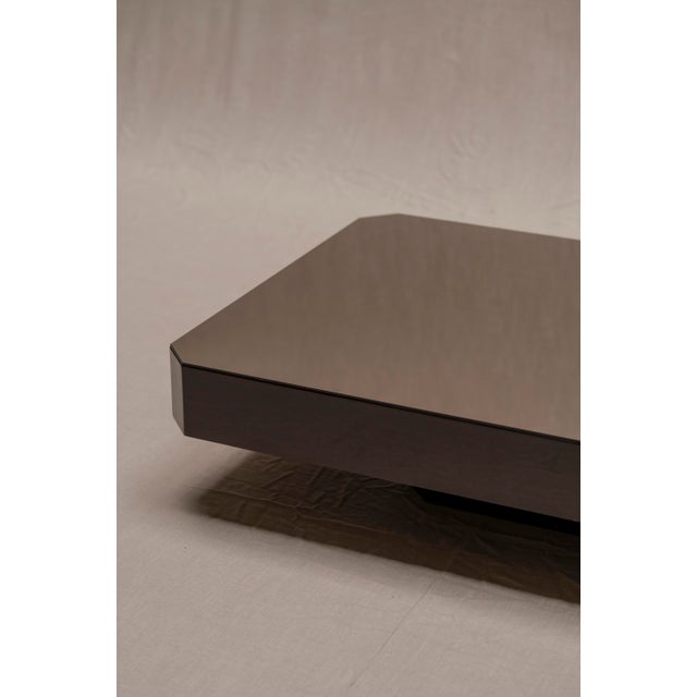 Space Age Coffee Table in Dark Brown Lacquer, 1970s For Sale - Image 3 of 9