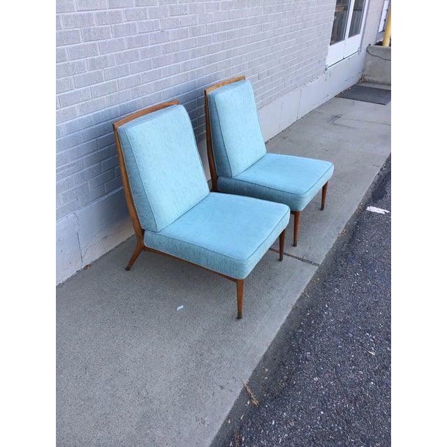 Mid-Century Modern Pair of Model 400 Slipper Chairs for Custom Craft, Circa 1955 Attributed to Paul McCobb For Sale - Image 3 of 12