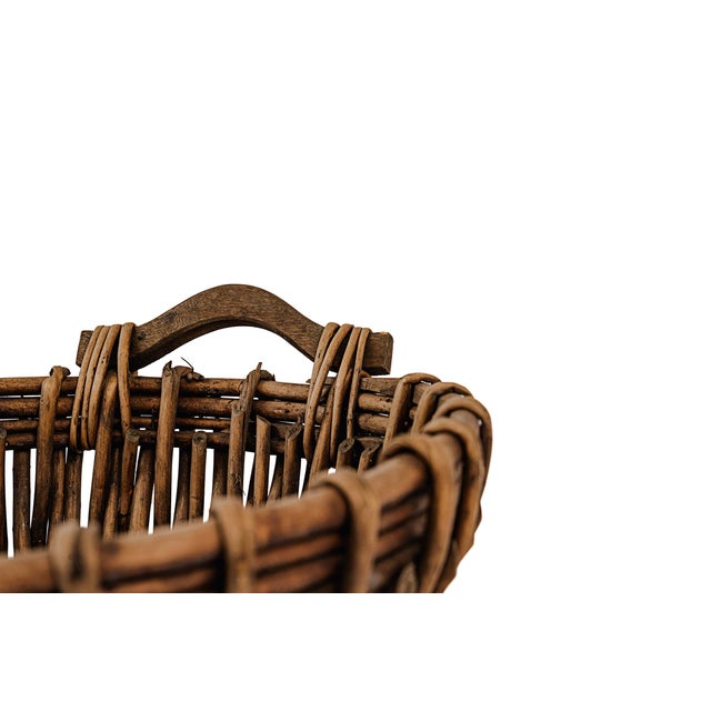 Mid 20th Century Vintage Handmade Willow Wicker "Foraging" Basket For Sale - Image 5 of 6