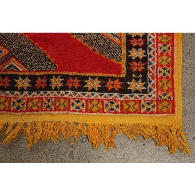 Red Vintage Tribal African Rug, Morocco 1960s For Sale - Image 8 of 10