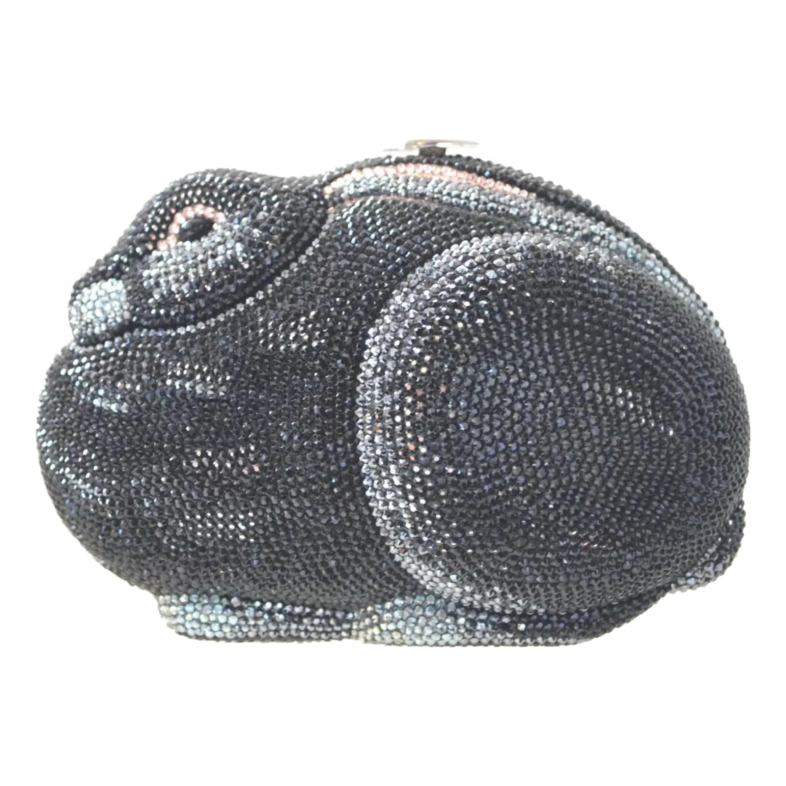 Judith Leiber Rabbit Crystal Black Bag Bunny Minaudière Evening Clutch ...