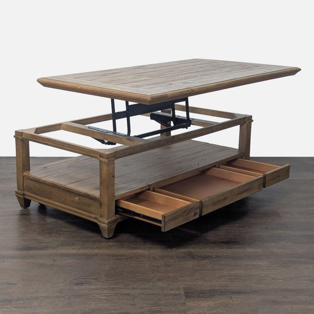 Rustic Rustic Lift-Top Coffee Table For Sale - Image 3 of 9