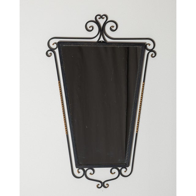 French 19th Century France Brown Iron Mirror For Sale - Image 3 of 6