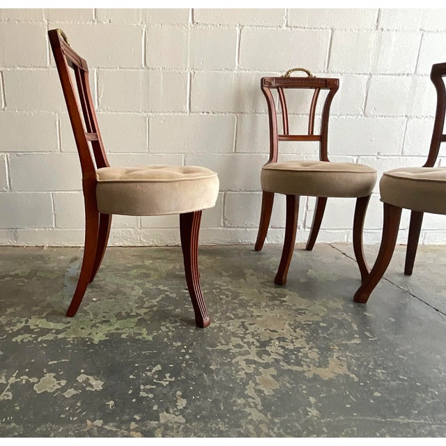 Antique Set of Four Carved Mahogany Grosfeld House Dining Chairs, 1940s For Sale - Image 9 of 12