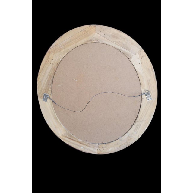 Wood Custom Painted Faux Tortoiseshell Gold Trim Oval Wall Mirrors- A Pair For Sale - Image 7 of 10