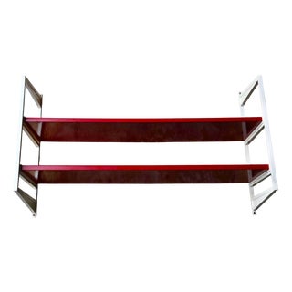 Space Age Modular Wall Shelf in Red and White, 1970s For Sale