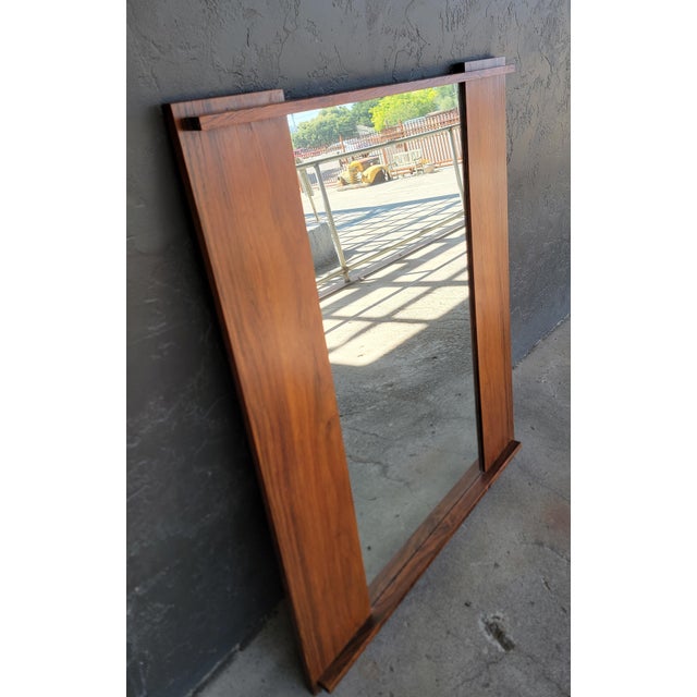 Mid-Century Modern Danish Modern Rectangular Rosewood Mirror by Andr. L Riss. Norway For Sale - Image 3 of 10