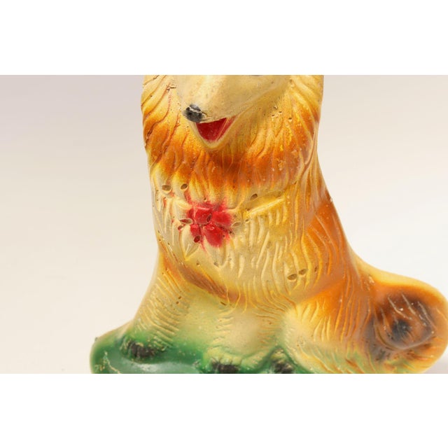 Mid-Century Modern Painted Chalkware Carnival Chalk Collie Dog Sculpture / Figurine For Sale - Image 10 of 12