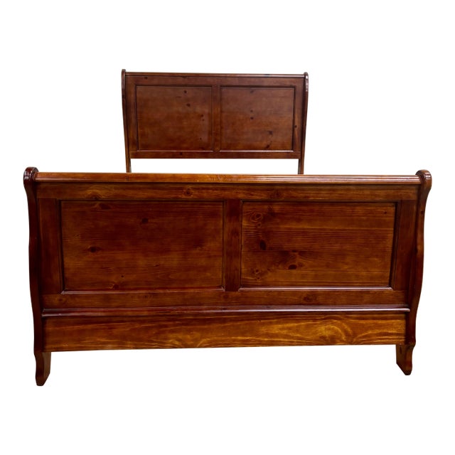 Vintage Progressive Furniture Full Size Louis Philippe Style Sleigh Bed For Sale