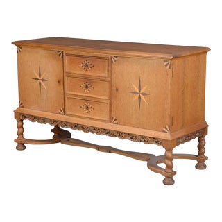 1920s Oak Inlay Sideboard by Rud Rasmussen For Sale