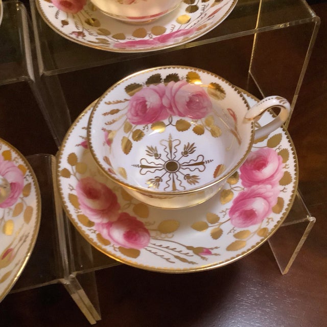 Late 19th Century Spode Copelands Cabbage Roses Tea Cups - Set of 4 (Pattern 3886) For Sale In New York - Image 6 of 12