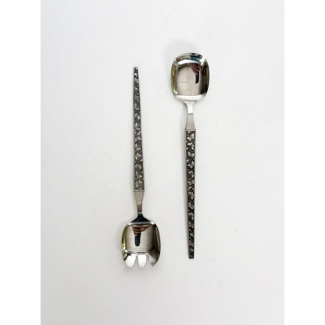 15th Century & Earlier 20th Century Art Deco Metal Salad Servers, France, Set of 2 For Sale - Image 5 of 14