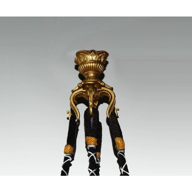 Antique Gilt Bronze and Alabaster Chandelier For Sale - Image 10 of 11