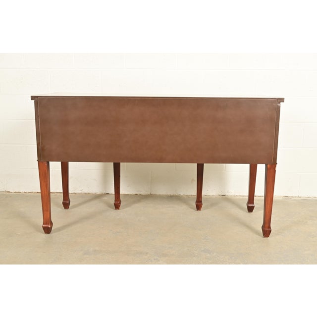 Maitland Smith Style French Regency Louis XVI Carved Mahogany and Burl Wood Sideboard Credenza For Sale - Image 13 of 14