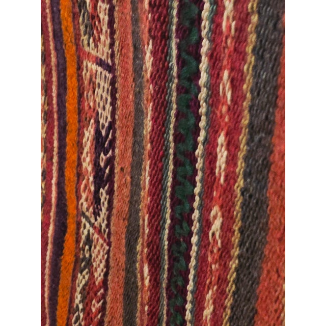 Vintage 1960s Andean Handwoven Wool Textile – Heavy Tribal Tapestry With Intricate Geometric Patterns For Sale - Image 4 of 6