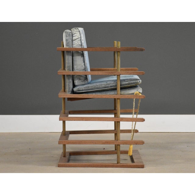 Hollywood Regency 1980s Oak and Gold Queen Sitting Dining Chair For Sale - Image 3 of 10