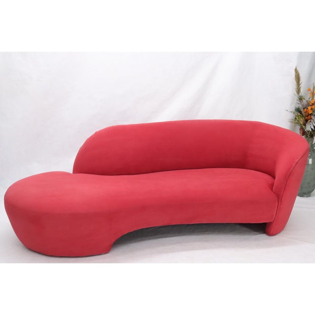 Red Suede Weiman Preview Chaise Lounge Cloud Sofa For Sale - Image 13 of 14