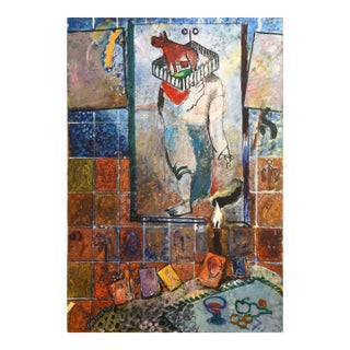 The Studio (Or the Artist's World) Figurative Acrylic Painting For Sale