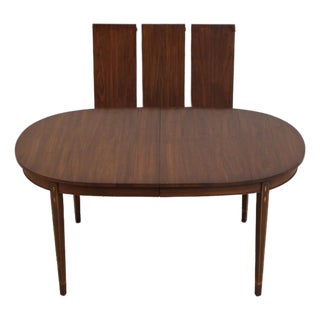 Henkel Harris Walnut Inlaid Oval Dining Table For Sale